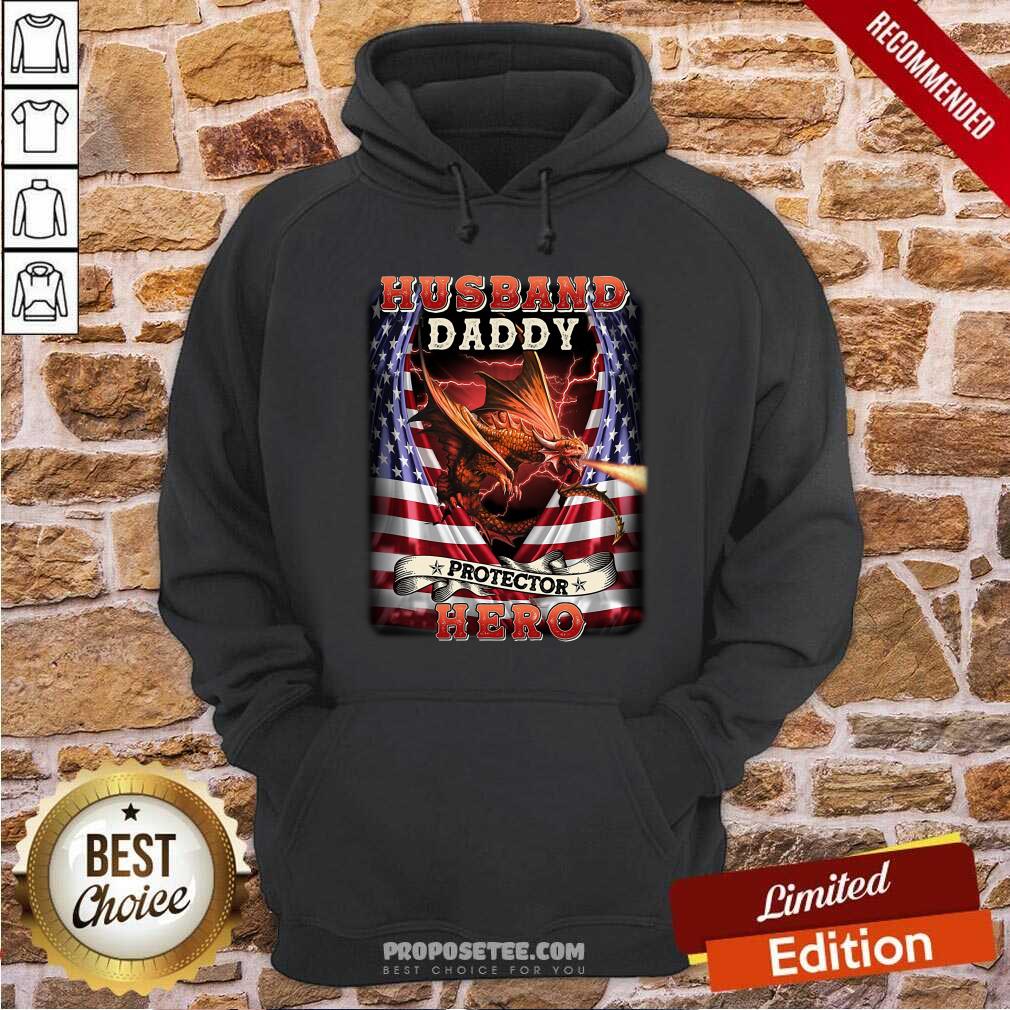 Husband Daddy Protector Hero American Flag Shirt - Image 2