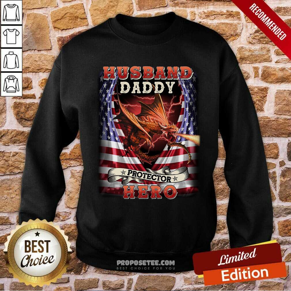Husband Daddy Protector Hero American Flag Shirt - Image 5
