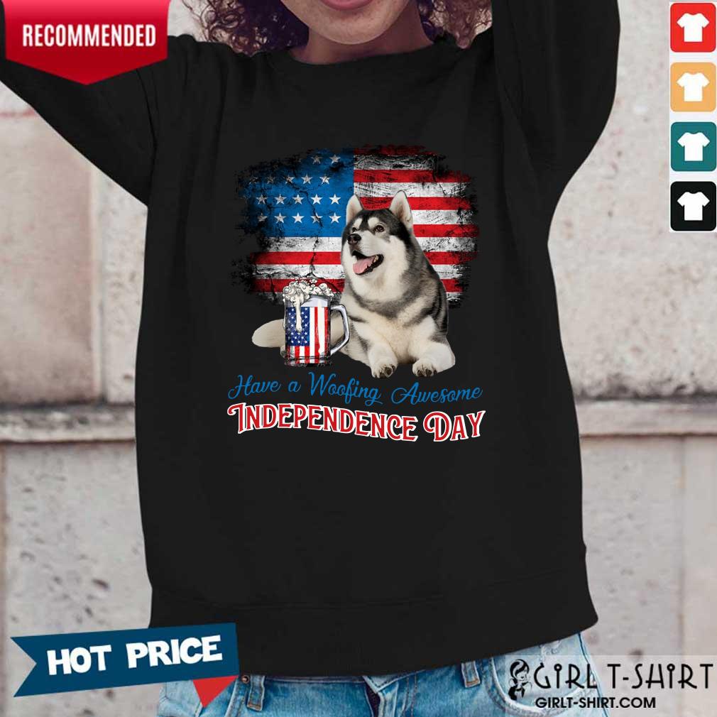 Husky Woofing Awesome Independence Day Shirt - Image 5