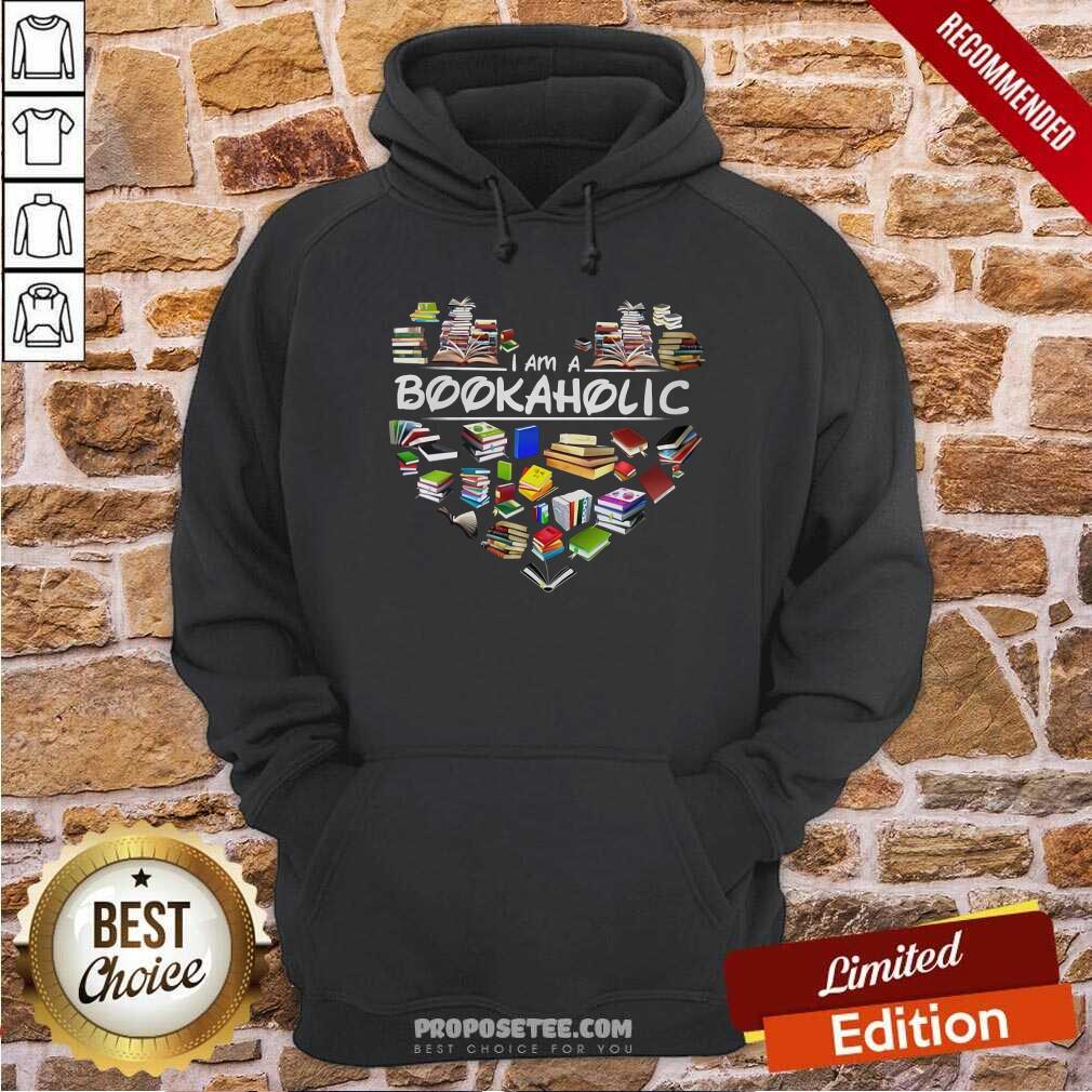 I Am A Bookaholic Heart Shirt - Image 3