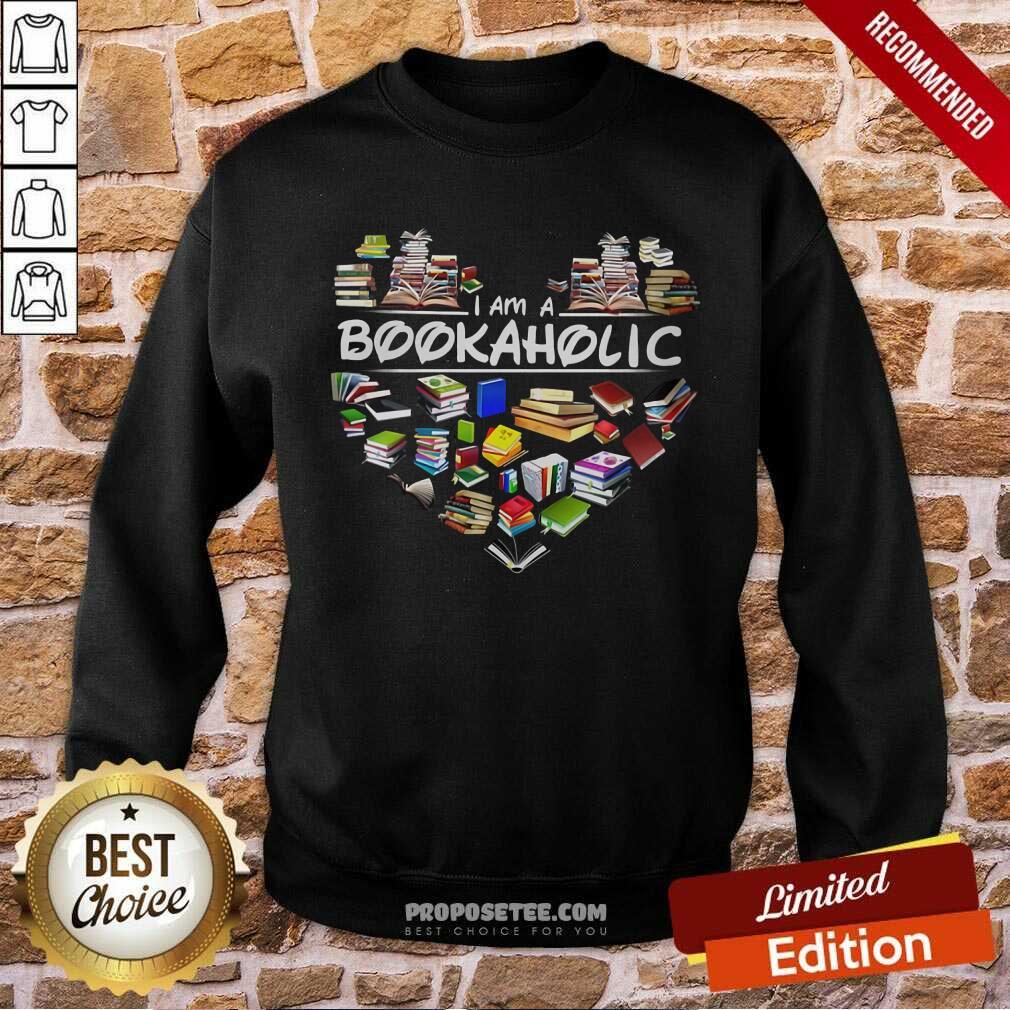 I Am A Bookaholic Heart Shirt - Image 2