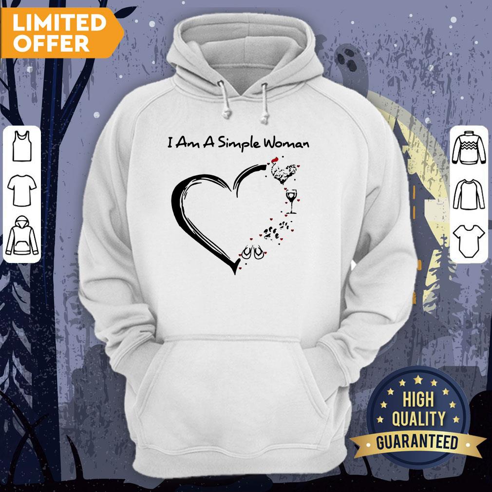 I Am A Simple Woman Chicken Wine Dog Paw And Flip Flop Shirt - Image 5