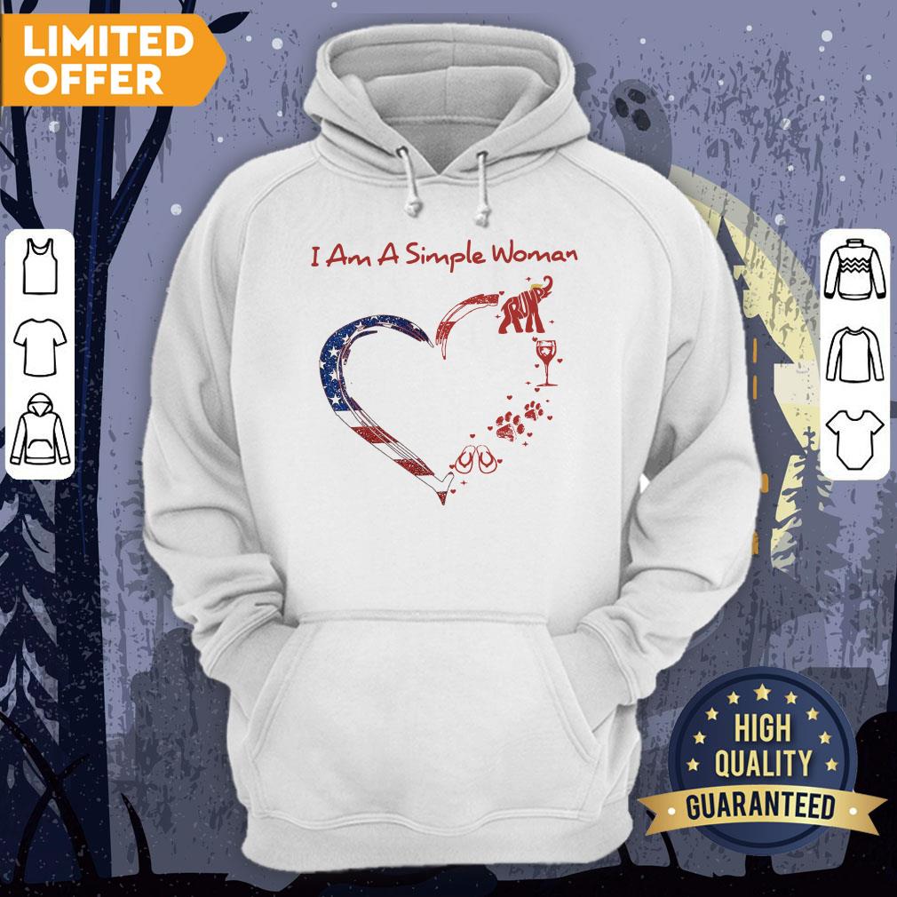 I Am A Simple Woman Love Flip-flops Dog Wine And Elephant Trump Shirt - Image 5