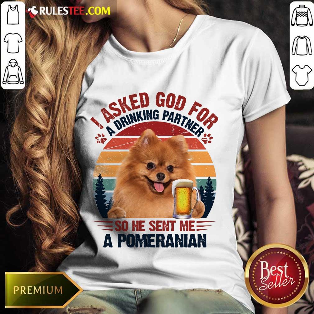 I Asked God For A Pomeranian Vintage Shirt - Image 3