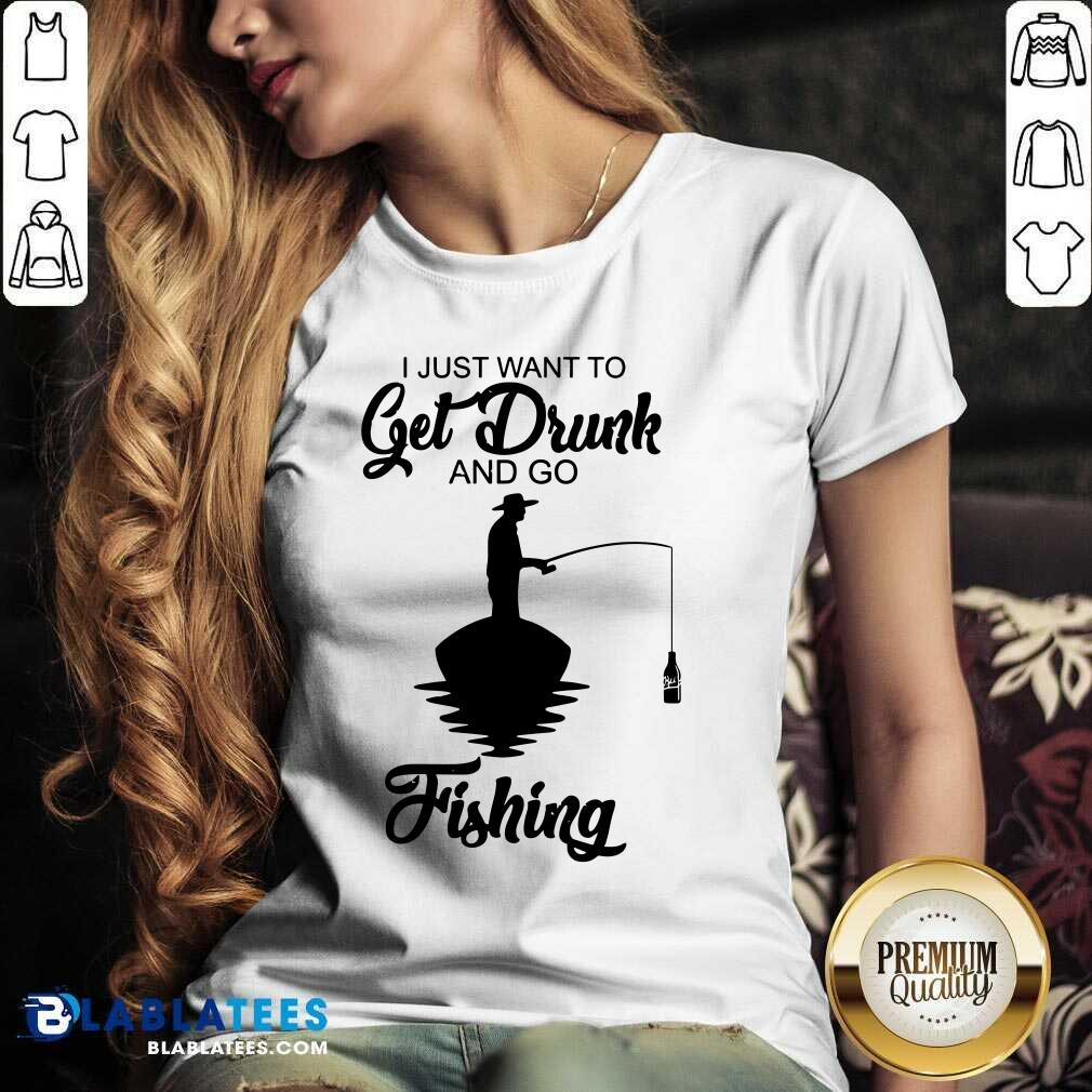 I Just Want To Get Drunk And Go Fishing Shirt - Image 2