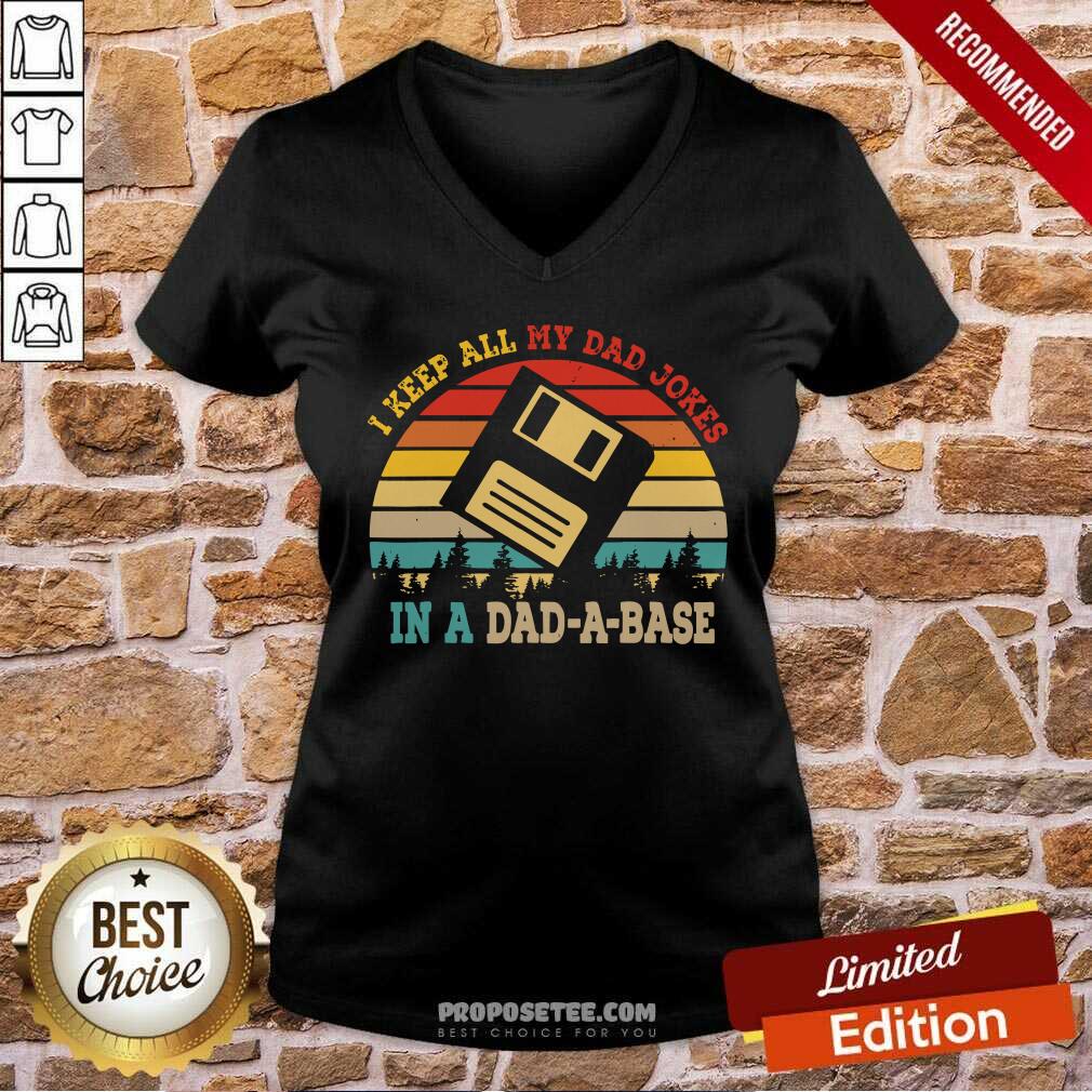 I Keep All My Dad Jokes In A Dad A Base Vintage Shirt - Image 2