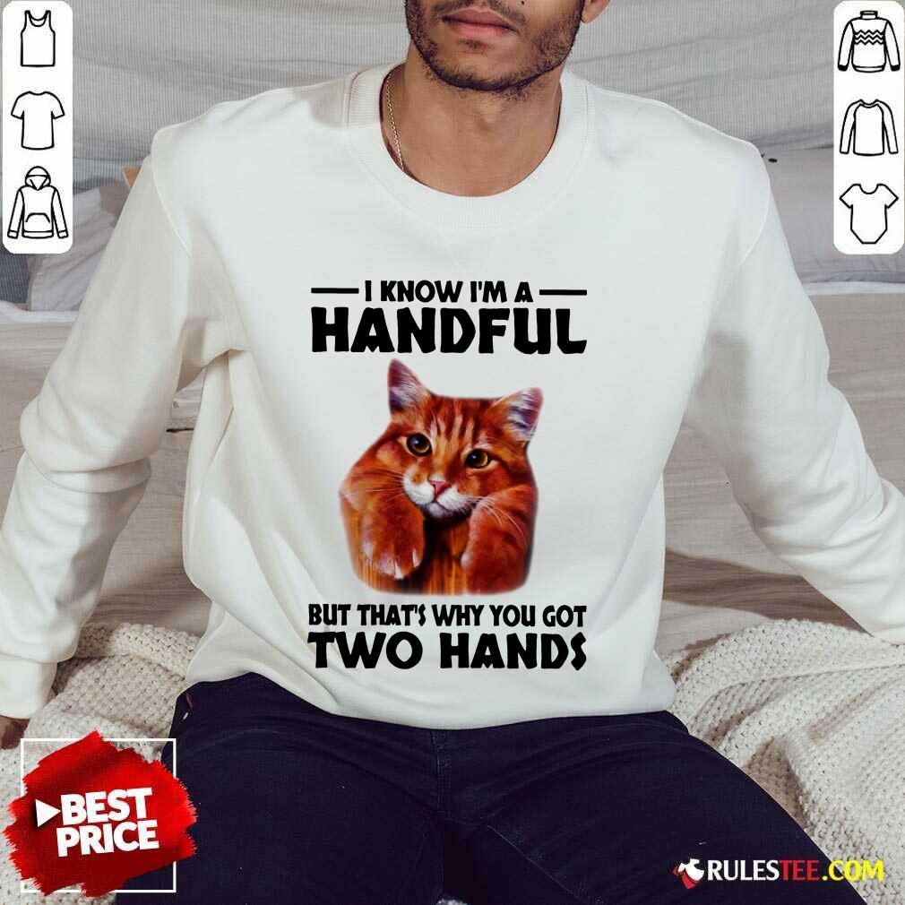 I Know I'm A Handful Cat Shirt - Image 5