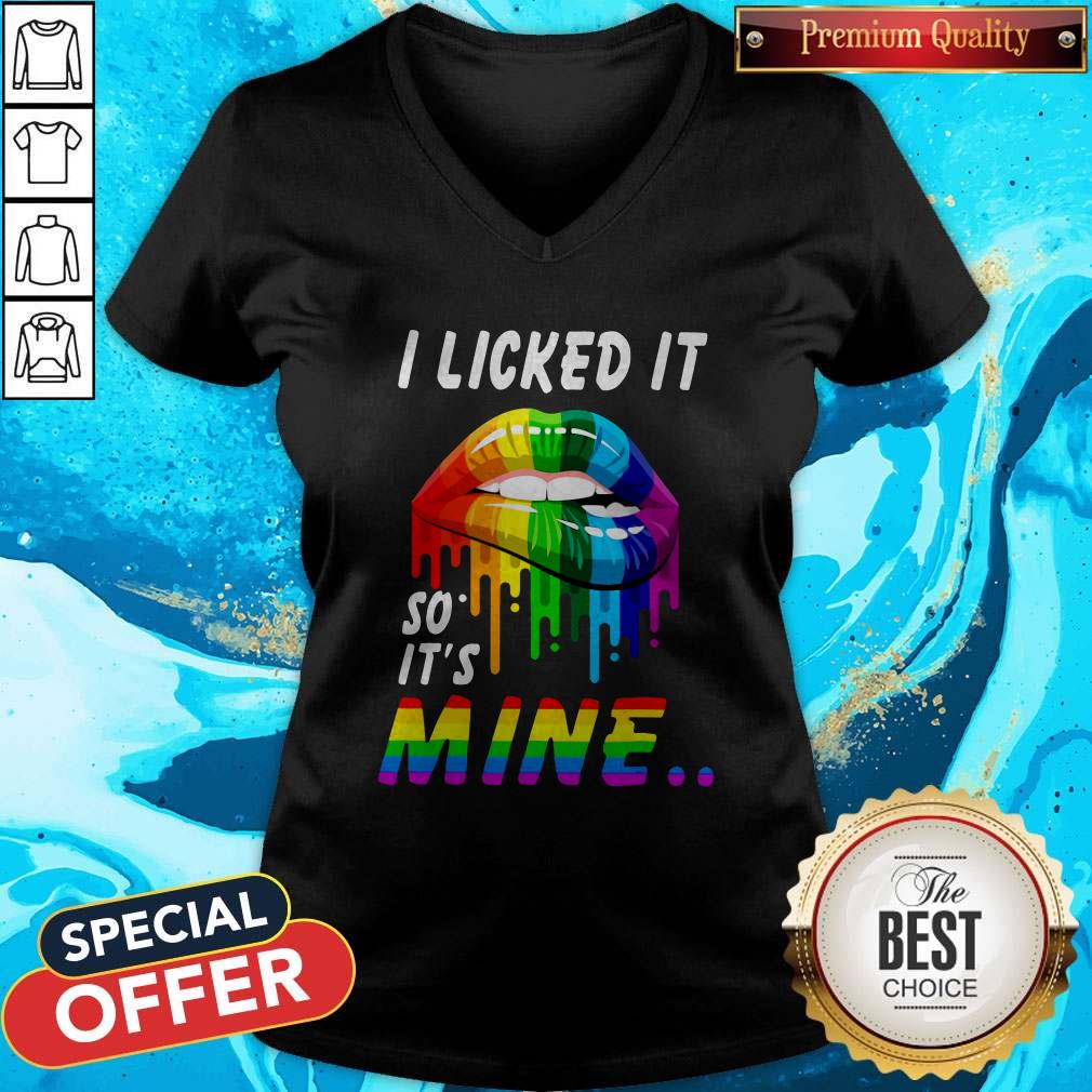 I Licked It So It’s Mine LGBT Lips Shirt - Image 3