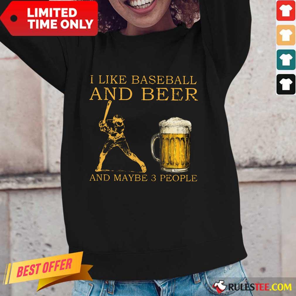 I Like Baseball And Beer Shirt - Image 2