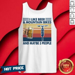 Alternative view of I Like Beer And Mountain Bikes And Maybe 3 People Vintage Shirt