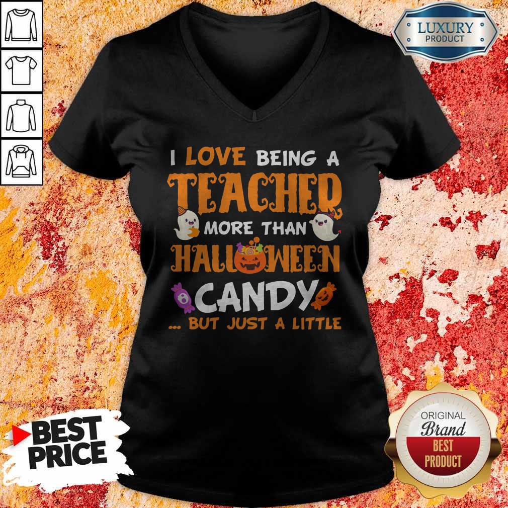 I Love Being A Teacher More Than Halloween Candy But Just A Little Pumpkin Ghost Shirt - Image 3