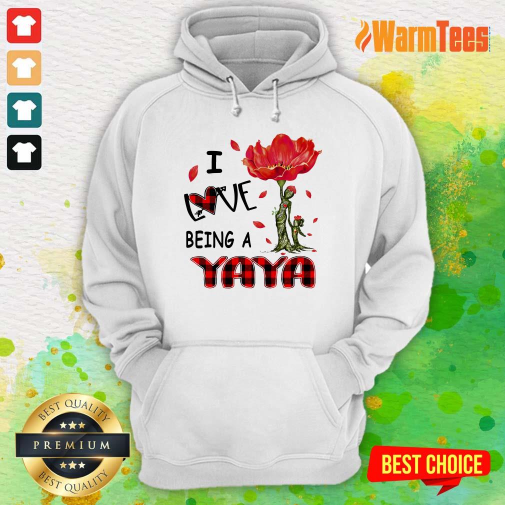 I Love Being A Yaya Red Flower Shirt - Image 3