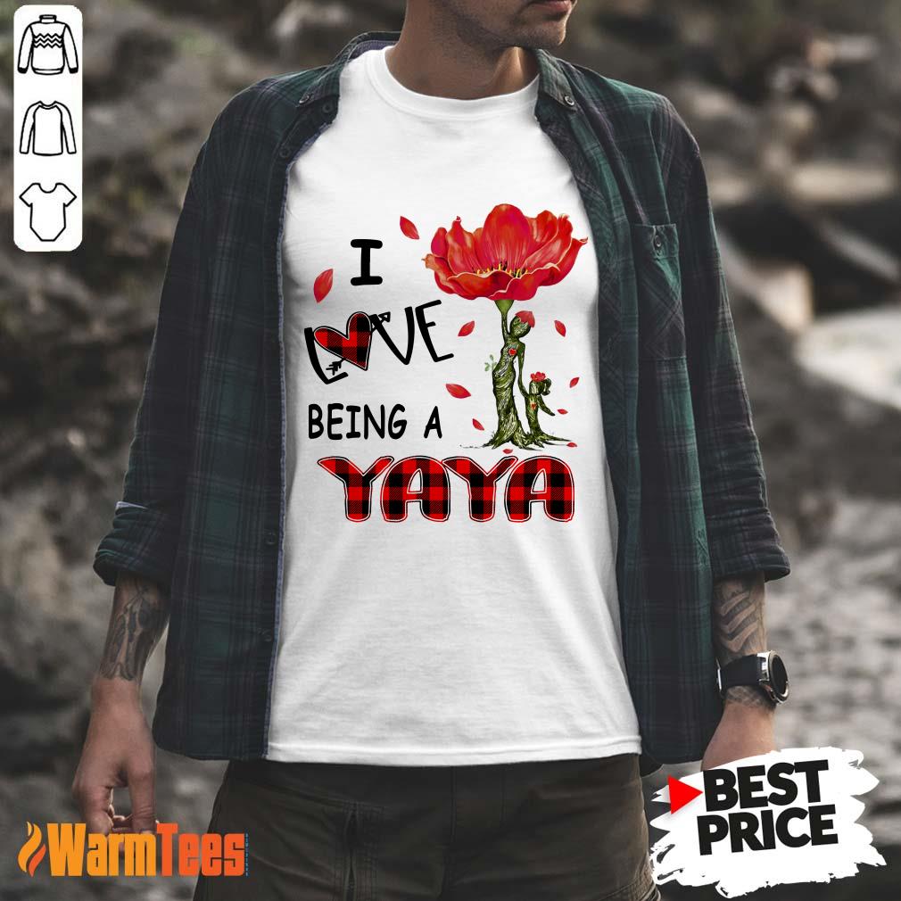 I Love Being A Yaya Red Flower Shirt