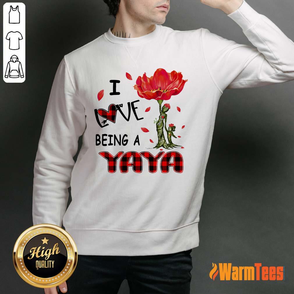 I Love Being A Yaya Red Flower Shirt - Image 5