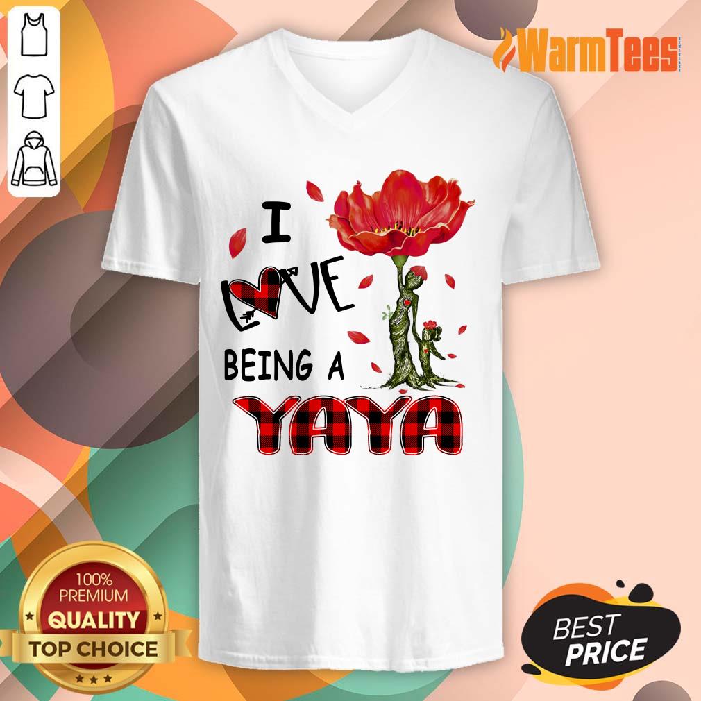 I Love Being A Yaya Red Flower Shirt - Image 4