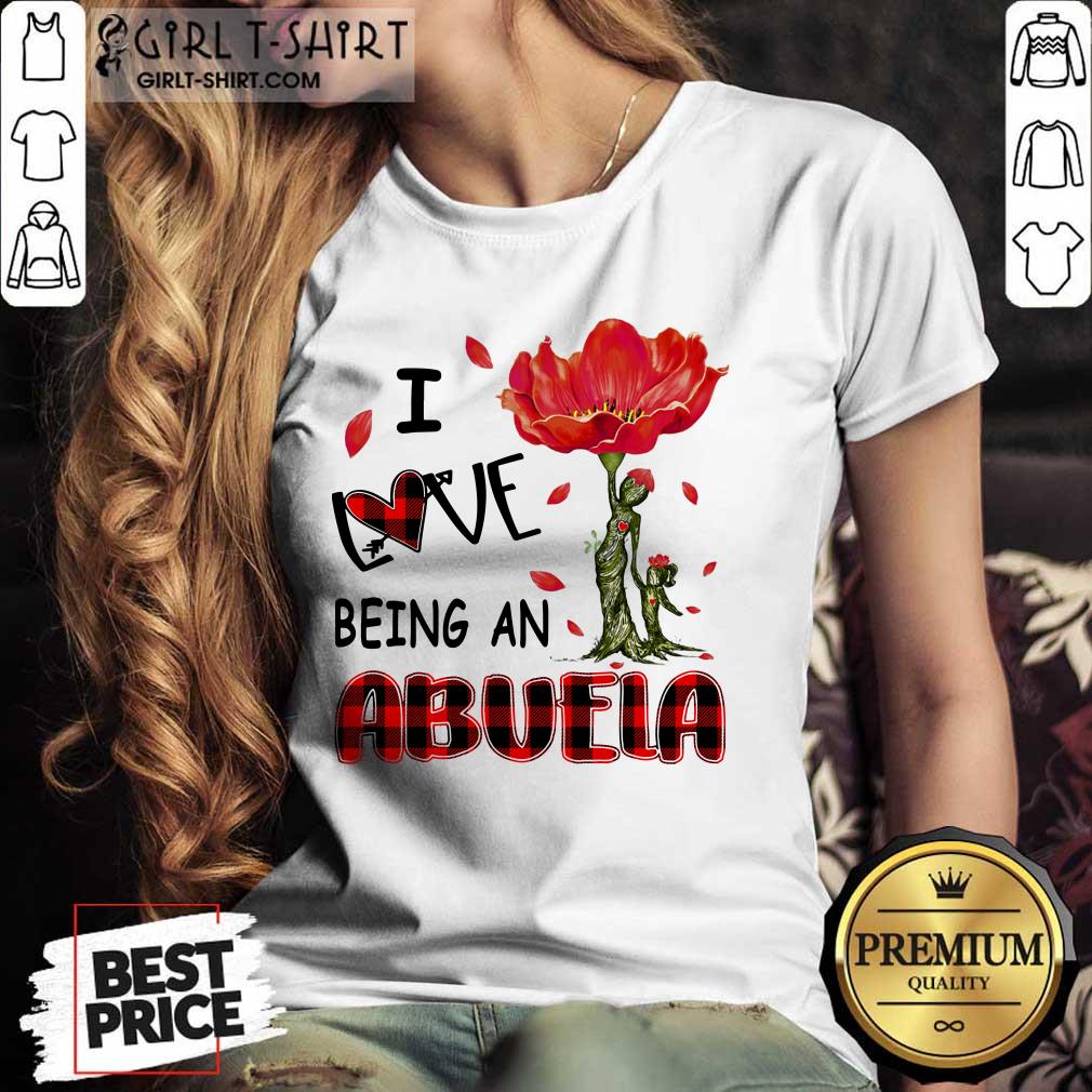 I Love Being An Abuela Red Flower Shirt - Image 2