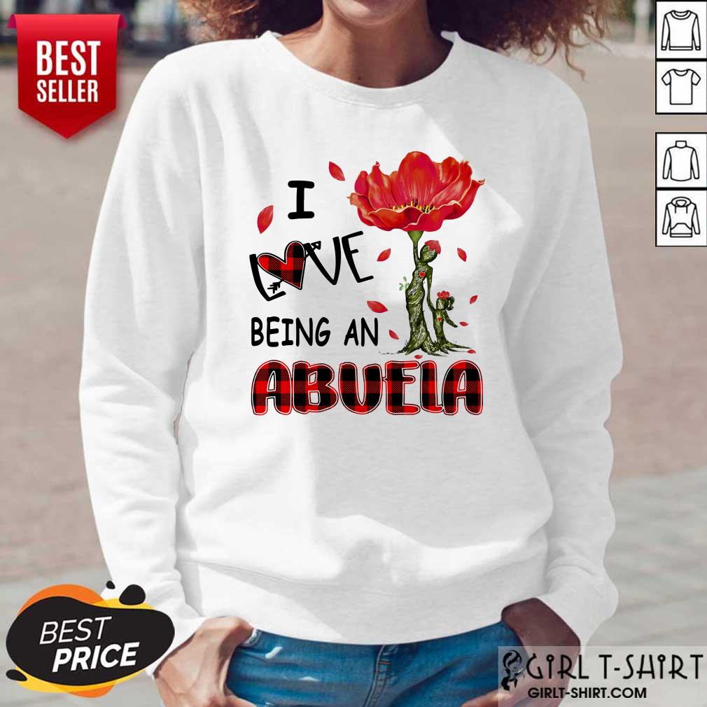 I Love Being An Abuela Red Flower Shirt - Image 5
