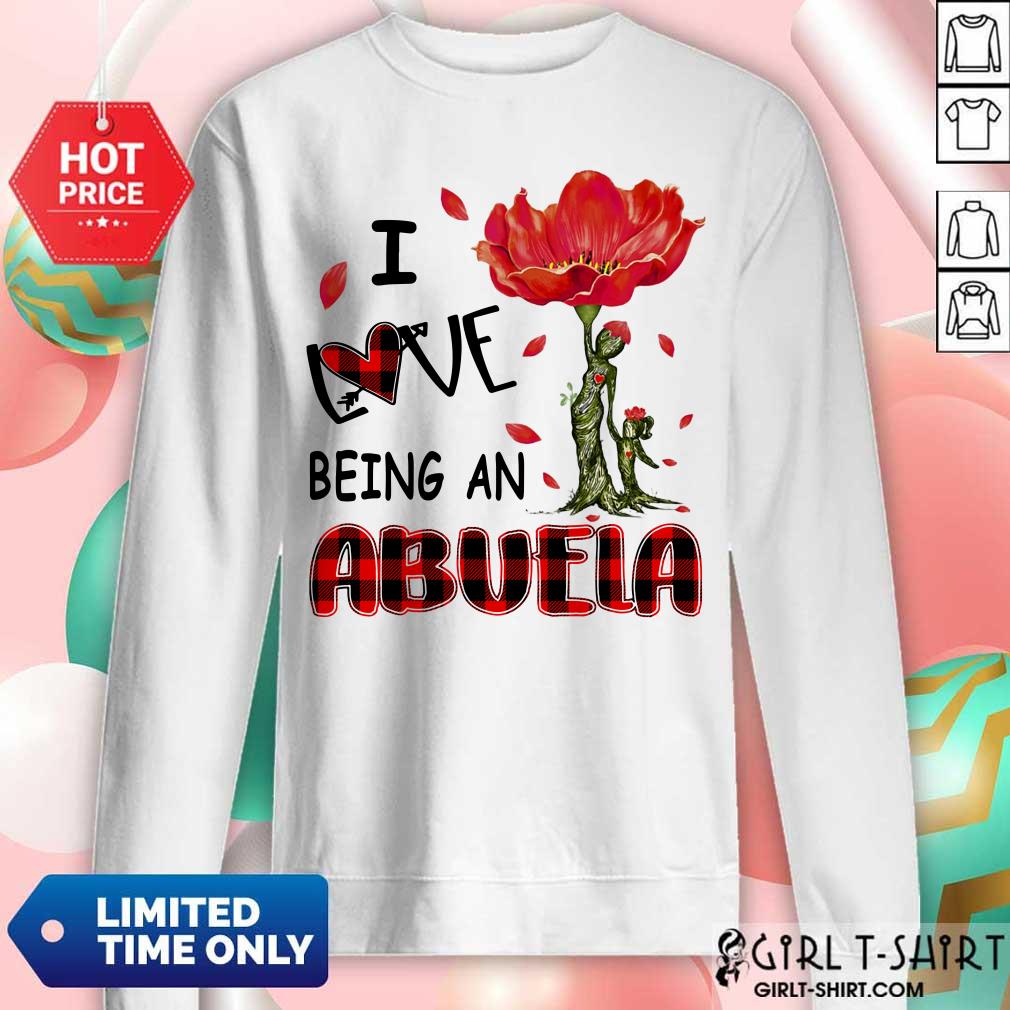 I Love Being An Abuela Red Flower Shirt - Image 4