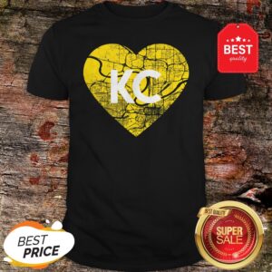 I Love Kansas City Football KC Heart Map T-Shirt