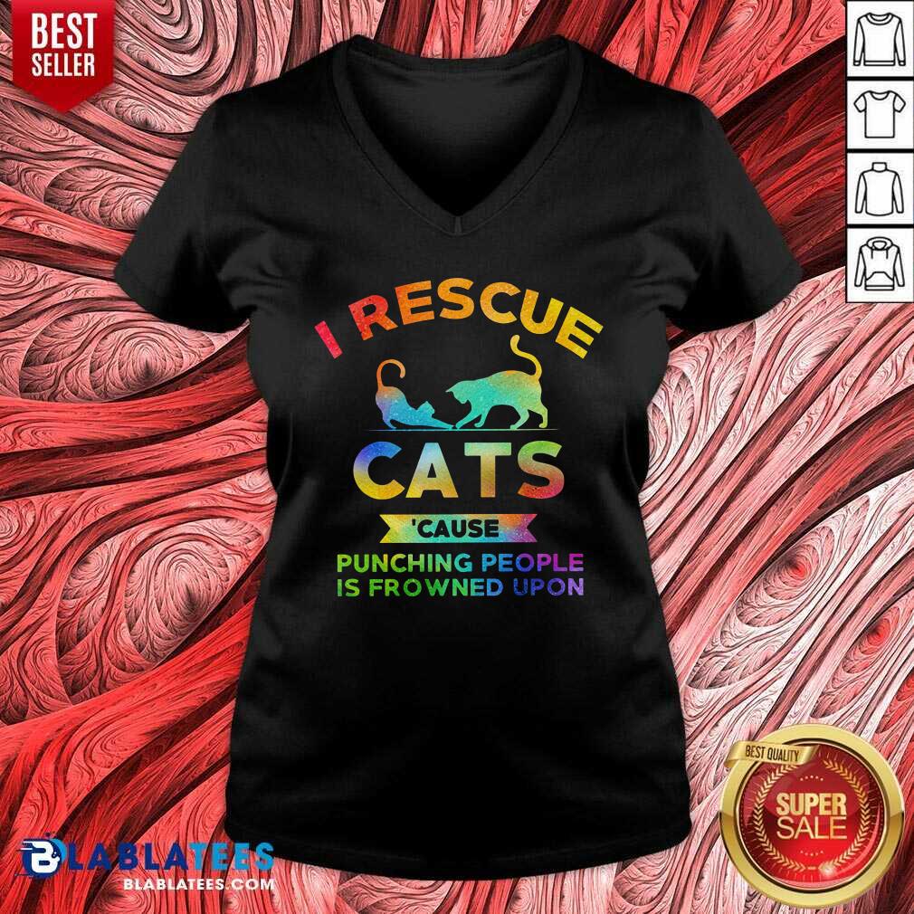 I Rescue Cats Because Punching People Shirt - Image 2