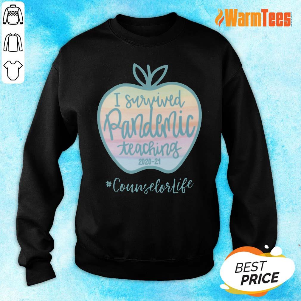 I Survived Pandemic Teaching 2020 21 Apple Counselor Life Shirt - Image 2