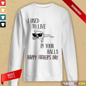 Alternative view of I Used To Live In Your Balls Happy Father's Day Shirt