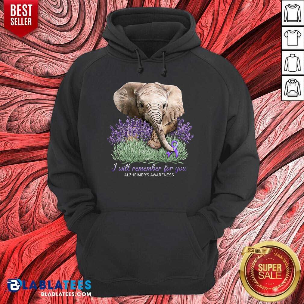 I Will Remember For You Alzheimer’s Awareness Elephant Shirt - Image 5
