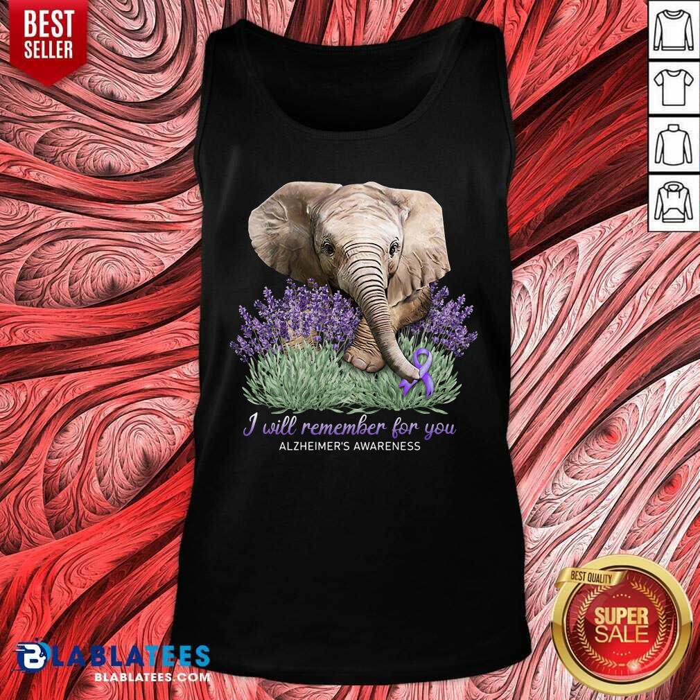 I Will Remember For You Alzheimer’s Awareness Elephant Shirt - Image 3