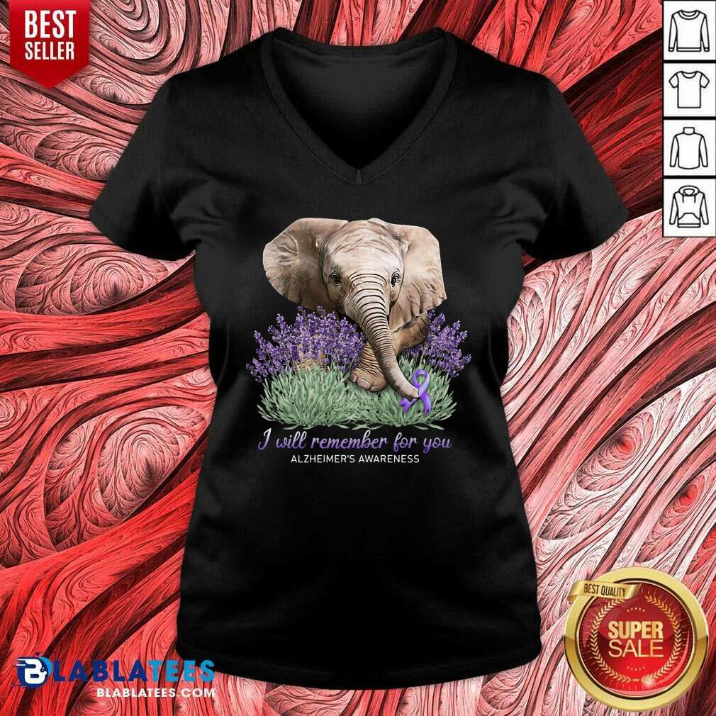 I Will Remember For You Alzheimer’s Awareness Elephant Shirt - Image 2