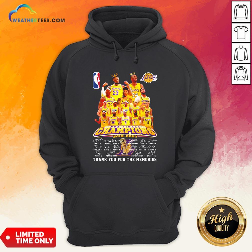If Los Angeles Lakers Nba Finals Champions 2019 2020 Thank You For The Memories Signatures Shirt - Image 5