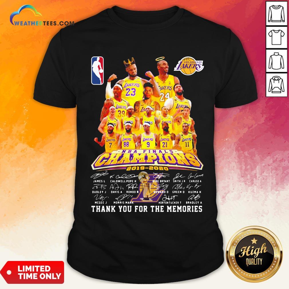 If Los Angeles Lakers Nba Finals Champions 2019 2020 Thank You For The Memories Signatures Shirt