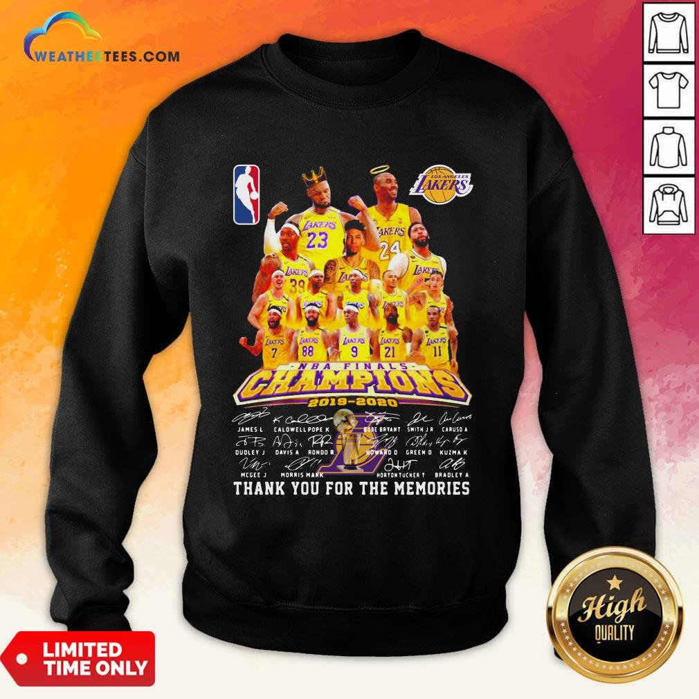 If Los Angeles Lakers Nba Finals Champions 2019 2020 Thank You For The Memories Signatures Shirt - Image 4