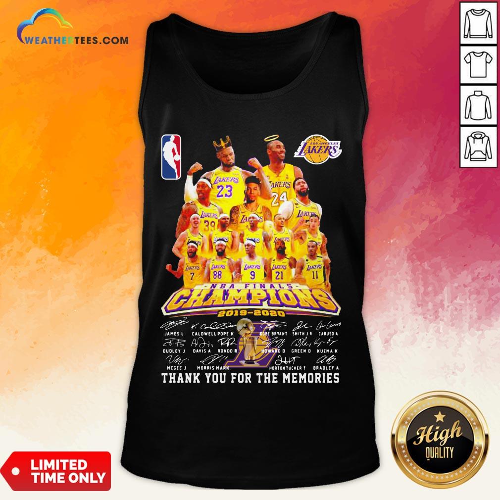 If Los Angeles Lakers Nba Finals Champions 2019 2020 Thank You For The Memories Signatures Shirt - Image 3
