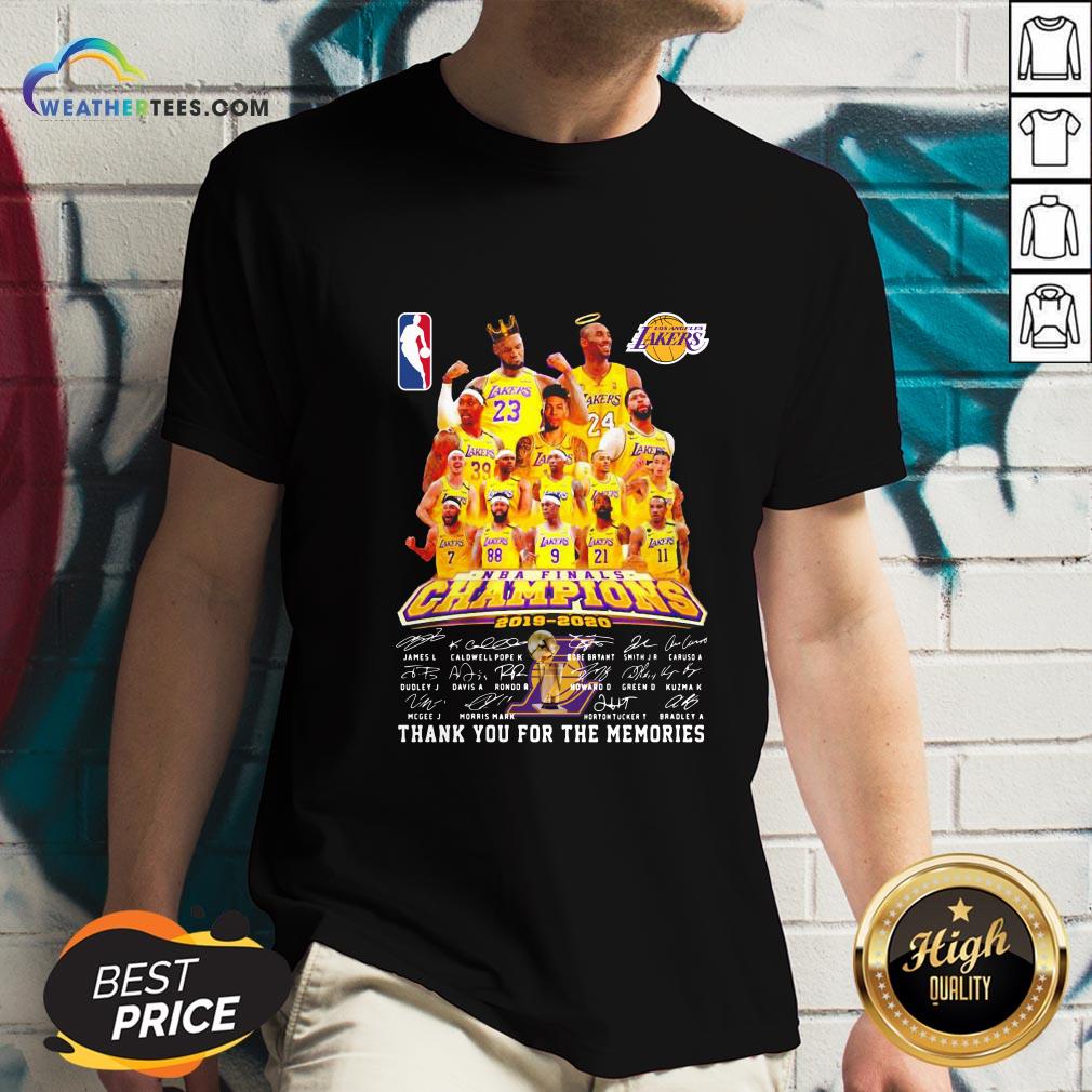 If Los Angeles Lakers Nba Finals Champions 2019 2020 Thank You For The Memories Signatures Shirt - Image 2