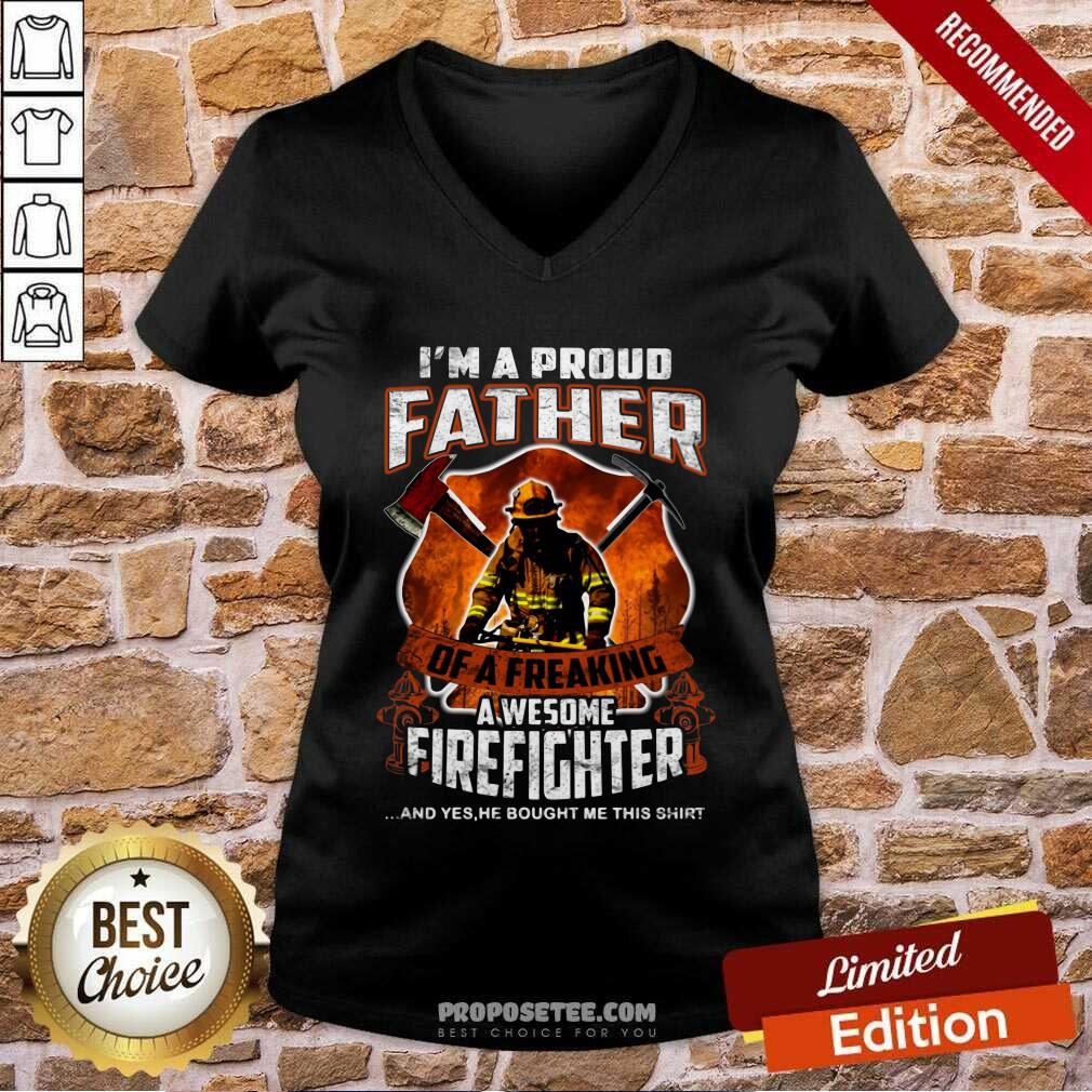 Im A Proud Father Awesome Firefighter Shirt - Image 3