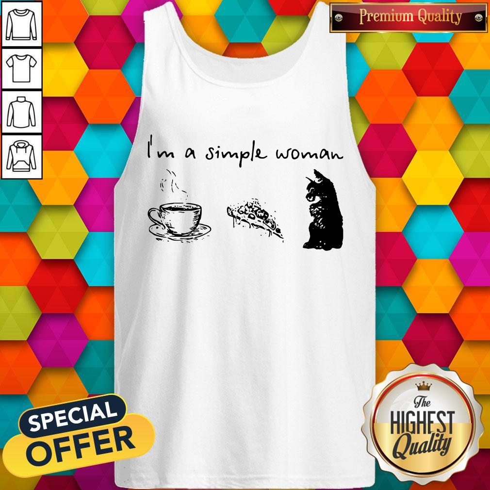 I’m A Simple Woman Coffee Pizza And Cat Shirt - Image 4