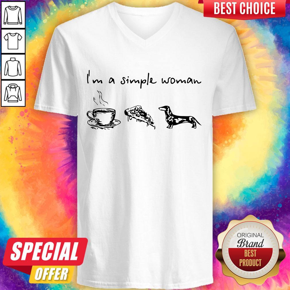 I’m A Simple Woman I Like Coffee Pizza And Dachshund Shirt - Image 4