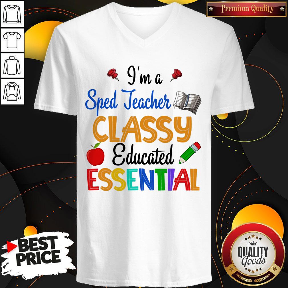 I'm A Sped Teacher Classy Educated Essential Apple Pencil Shirt - Image 4