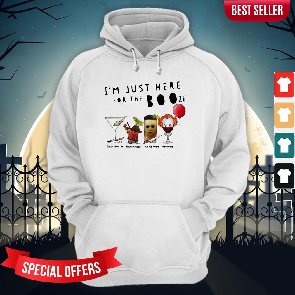 I’m Just Here For The Booze Jason Voorhees Bloody Krueger Shirt - Image 5