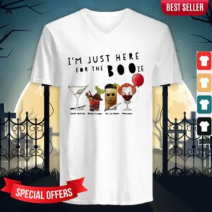 Alternative view of I’m Just Here For The Booze Jason Voorhees Bloody Krueger Shirt