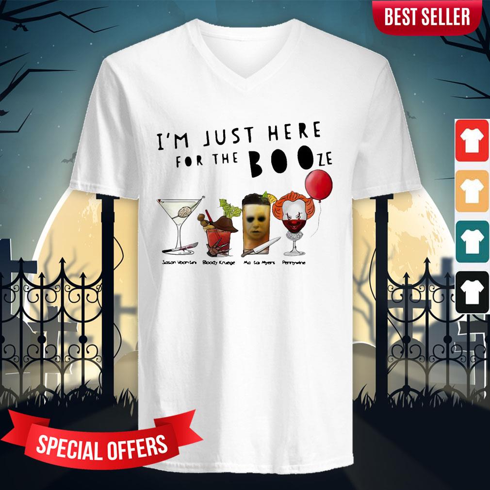 I’m Just Here For The Booze Jason Voorhees Bloody Krueger Shirt - Image 2