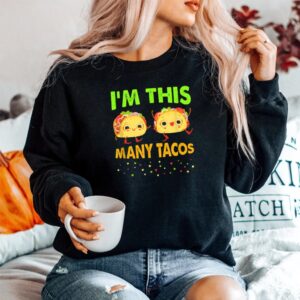 Alternative view of Im This Many Tacos Second Birthday Twosday Cinco De Mayo Shirt