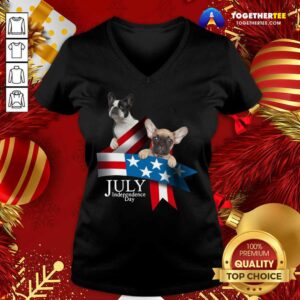 Alternative view of Cute French Bulldog 4 Of July Independence Day American Flag Shirt