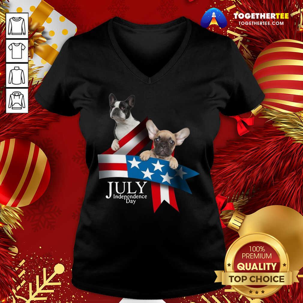 Cute French Bulldog 4 Of July Independence Day American Flag Shirt - Image 2