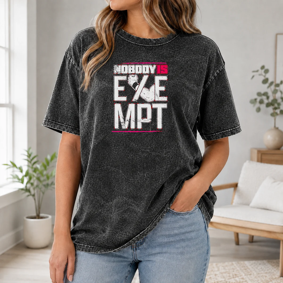 Hot Nobody Is Exempt Wrestler Fist Arm Powerlifting Motivation Bodybuilding Shirt - Image 8