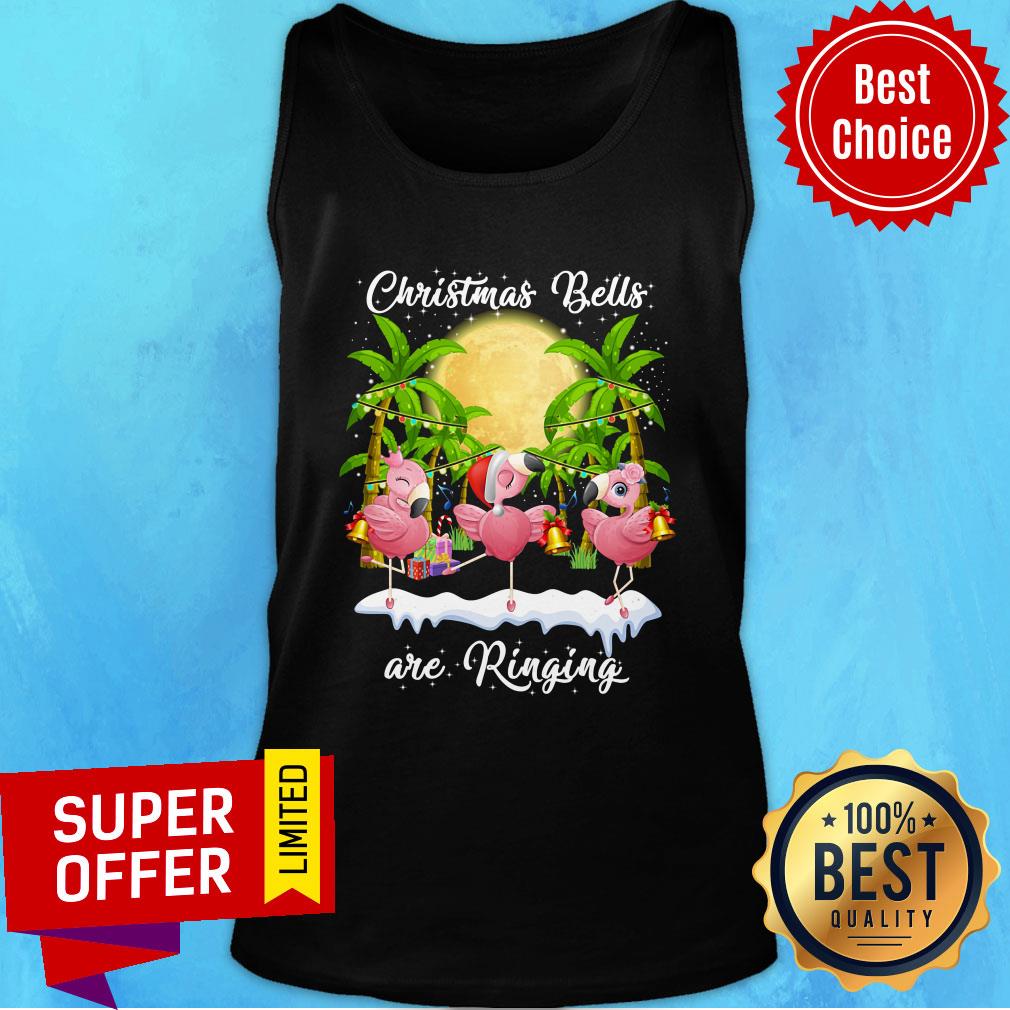 Flamingo Christmas Bells Are Ringing Shirt - Image 3