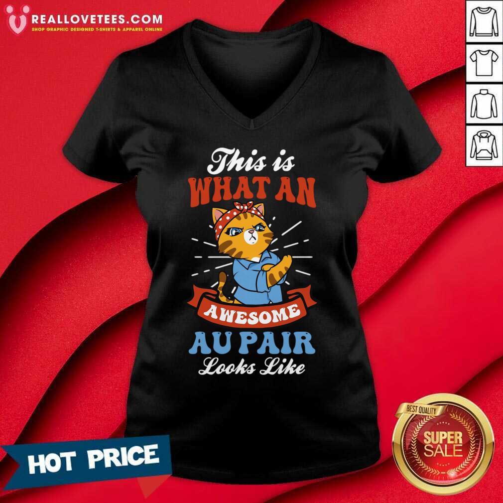 Cat This Is What An Awesome Au Pair Looks Like Shirt - Image 5