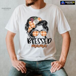 Alternative view of Blessed Mama Messy Bun Girl T-Shirt