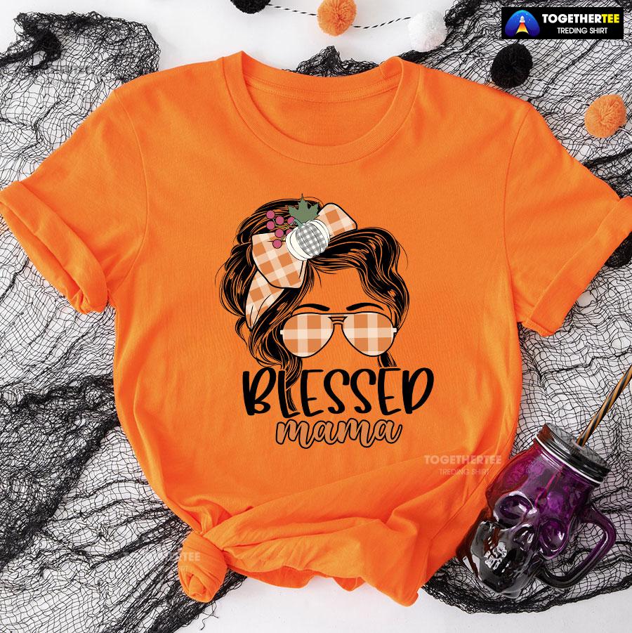 Blessed Mama Messy Bun Girl T-Shirt - Image 9