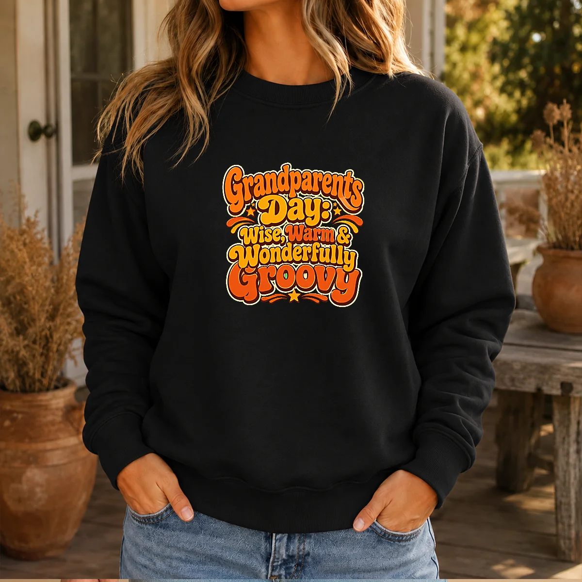 Official Grandparents Day Groovy Retro Tee Celebrating Warmth Wisdom Shirt - Image 6